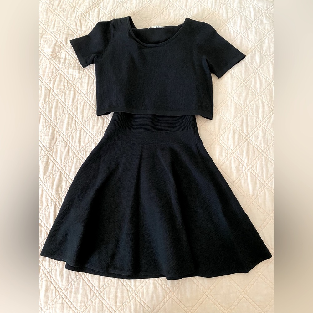 Sandro Black Dress MIDI size 1